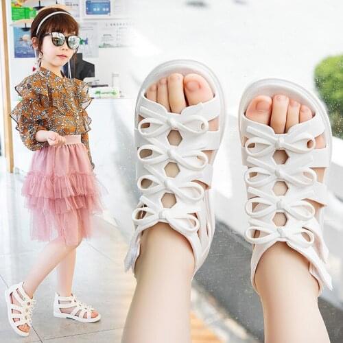 Girls Sandals Floral Sweet Soft Children Beach Shoes Kids Summer Floral Sandals Princess Fashion Girl Non-slip Shoes size 26-35
