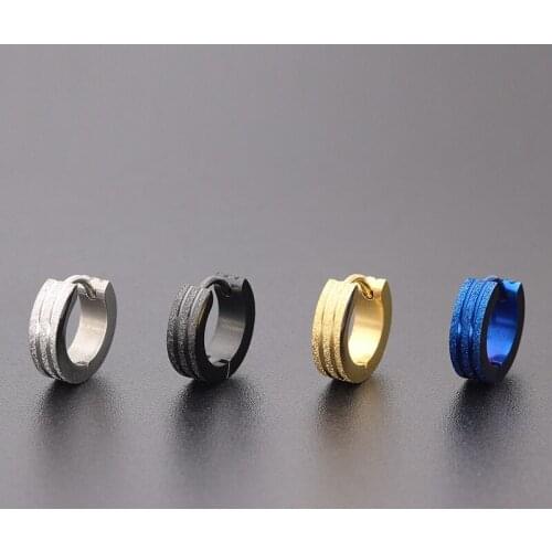 Gothic Cool Punk Mens Stainless Steel Piercing Round Crystal Earring Ear Stud Men Woman Jewelry Brinco Earring 4x9mm