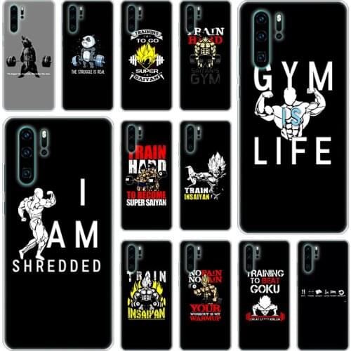 Bodybuilding Gym Fitness Silicone Phone Case for Huawei P50 P40 Pro P30 Lite P20 Pro P8 Lite 2017 P Smart Z 2020 2021 Soft Cover