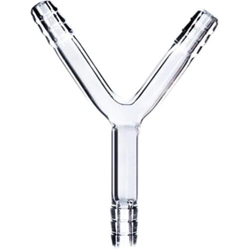 Glass Y Connector Tube,10mm Hose Connection Adapter,Y-TYPE,Lab Chemistry Labware