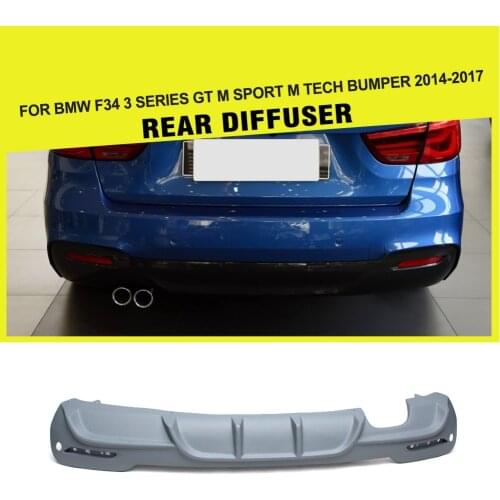 Car-Styling FRP Auto Car Rear lip Diffuser Spoiler for BMW 3 Series F34 GT M Sport M Tech Bumper 2013UP