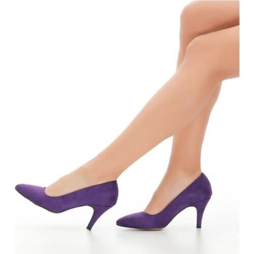 Purple Spike Heels Women Pumps Big Size Fashion Summer Autumn Stiletto Suede High Heels Short Ladies Sandals Free Shipping