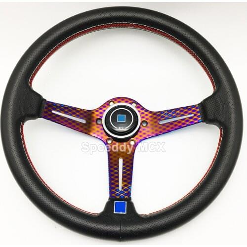 Universal ND Steering Wheel Racing 14 Inch 350mm Leather Car Modification Sports Spar** Steering Wheel