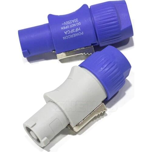 High Quality 3 Pin Blue white PowerCON plug for LED stage light moving head light or wash light