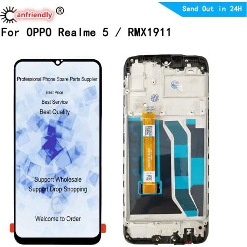 IPS LCD for OPPO Realme 5 Realme5 RMX1911 LCD display touch panel screen digiziter sensor with frame assembly lcds for realme5