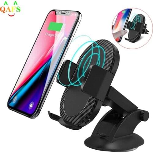 1pc Car Mount Qi Wireless Charger For Iphone 8/8Plus/X/XR/XS/XS Max Mobile Phone Holder Stand Car Phone Holder