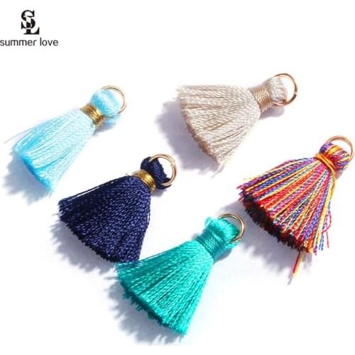 20pcs Mini 25mm Cotton Silk Tassel Pendant Earring Charms DIY Jewelry Making Findings Handmade Craft Supplier