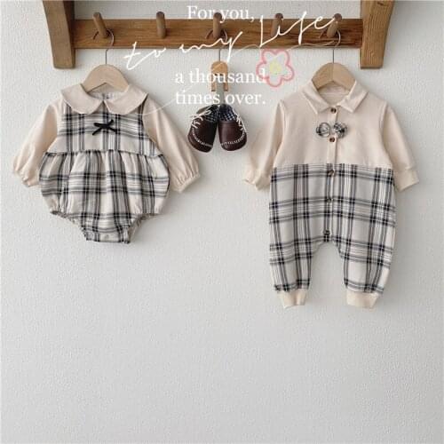 MILANCEL 2021 Autumn Baby Bodysuits Toddler Clothing Brother and Sister Clothes Brother Rompers Girls Bodysuits