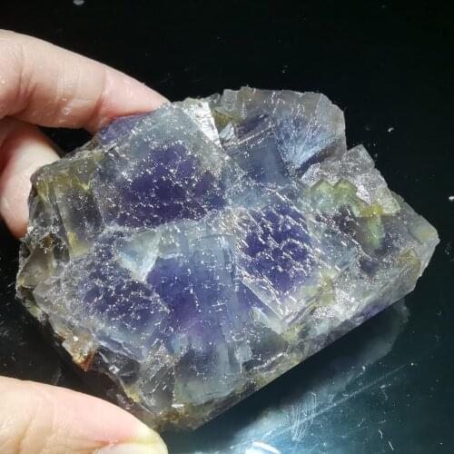 210gNatural rare window purple fluorite mineral specimen healing home decoration CRYSTAL QUARTZ GEM