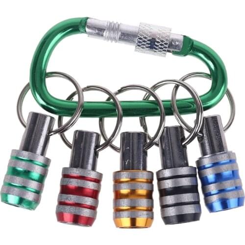 5pcs 1/4 Inch Hex Shank Keychain Extension Bar Screwdriver Bits Holder Socket Adapter Drill Bit Screw Adapter Fast Change