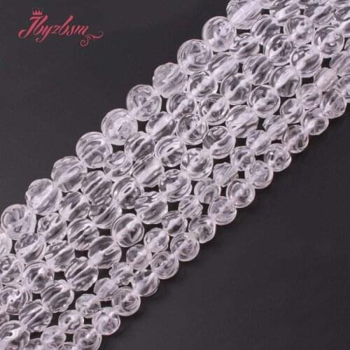 6/8/10/12mm Round Carved White Rock Crystal Quartz Natural Stone Beads For DIY Necklace Bracelet Jewelry Making 15"Free Shipping