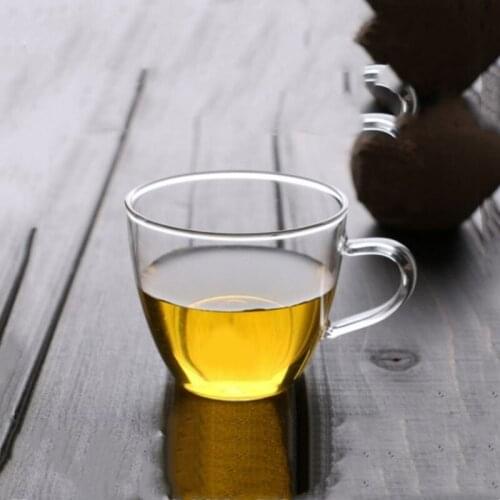 72pcs/pack Handle Glass Cup Household Coffee Cup Heat Resistant Transparent Glass Cup