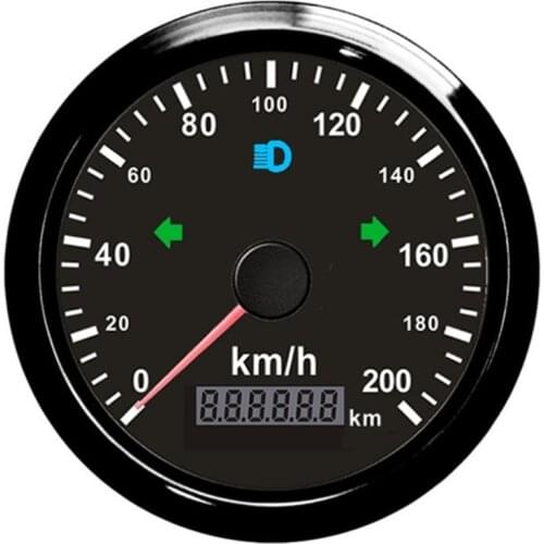 85mm GPS Speedometer 200km/h With Over Speed Buzzer Alarm And Turning Light For Car Boat Truck 12V 24V 125km/h Speed Gauge