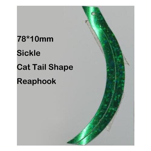 500g 78*10mm Sickle Cat Tail Shape Reaphook Loose Sequins With 1 Hole Sewing Crafts Light Gold Silver