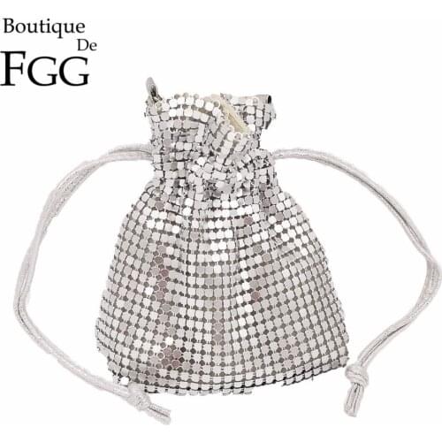Boutique De FGG Luxury Handbags Girls Bag Designer Aluminum Bucket Mini Evening Bags Coin Purse Children Party Clutch Handbag