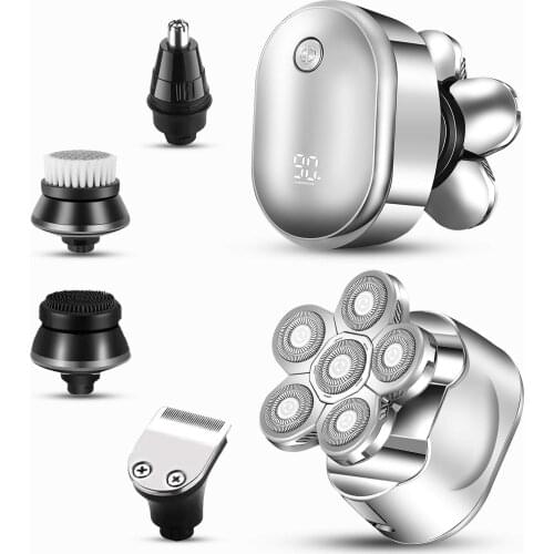 Surker Razors for Men 5 in1 Bald Head Shaver Multifunctional Grooming Kit Cordless Electric Shavers USB Rechargeable