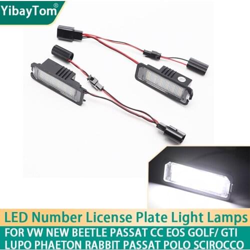 Canbus White Rear License Plate Tag Light LED Trim For VW New Beetle Passat CC Eos Golf/ GTI Lupo Phaeton Rabbit Polo Scirocco