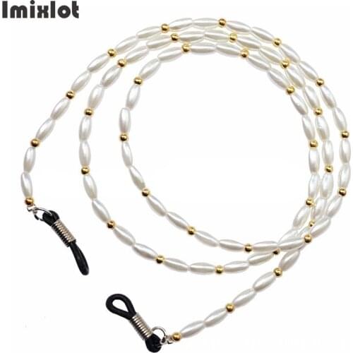 Fashion Eyeglasses Chains Rope Long Simulated Pearl Beads Chains Anti-slip Eye-wear Cord Holder Neck Strap Reading Glasses Rope