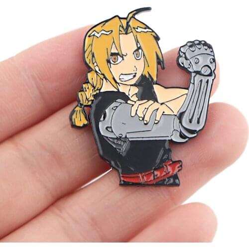 DZ1299 Fullmetal Alchemist Anime Figures Brooches Bag Lapel Pin Cartoon Holiday Badge Jewelry Gift for Kids Friends Fans