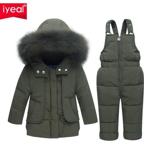 IYEAL Children Winter Clothing Set Boys Ski Suit Girl Down Jacket Coat + Jumpsuit Kids Clothes For Baby Boy/Baby Girl 1-4 Years