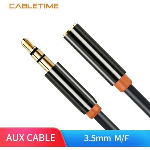 CABLETIME AUX extension Cable 3.5mm Jack Audio Stereo 3.5mm(1/8") Male to Female Cable For Car iphone Ipad,Speaker 0.5-3m N30