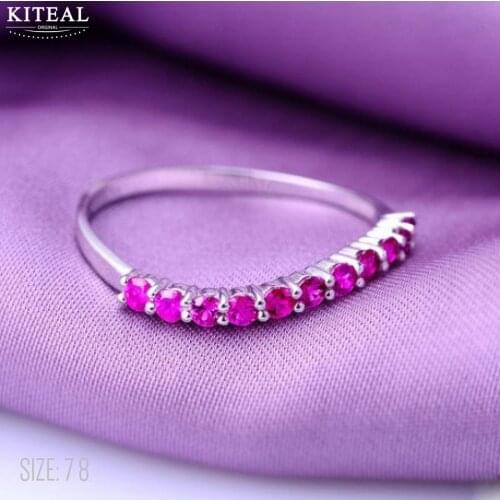 KITEAL Hot Sale size 7 8 Engagement rings for female Single row zircon ring simple zircon opal margarida
