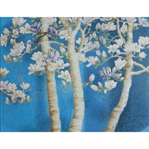 Beautiful Apricot Blossom, Flower Top Quality Embroidery Needlework 14CT Unprinted Cross Stitch Kits DIY Arts Handmade Decor