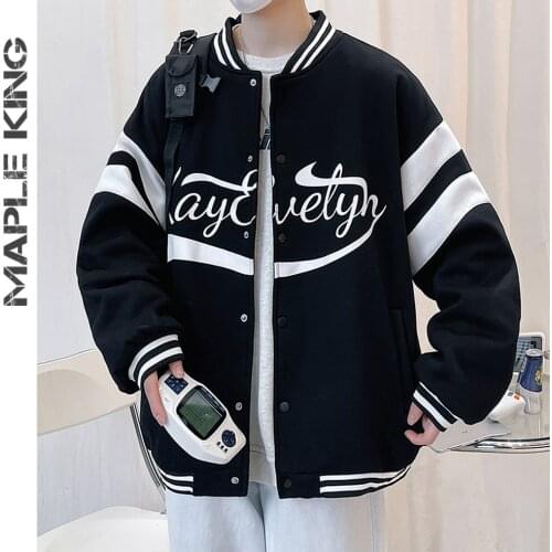 High-quality Loose Baseball Jacket For Men Brand Letter Printed Hip Hop Couple Clothes Spring Autumn Buttons Casaco Masculino