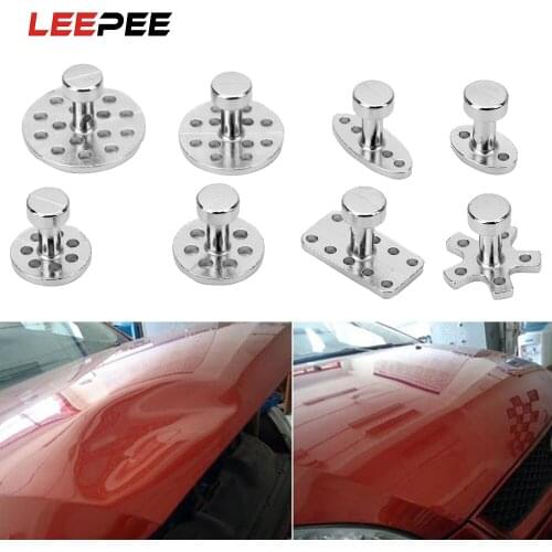 LEEPEE 8pcs Metal Tabs Car Dent Repair Puller Remover Tools Panel Gasket Sucker Repair Tools Zinc Alloy Auto Paint Care