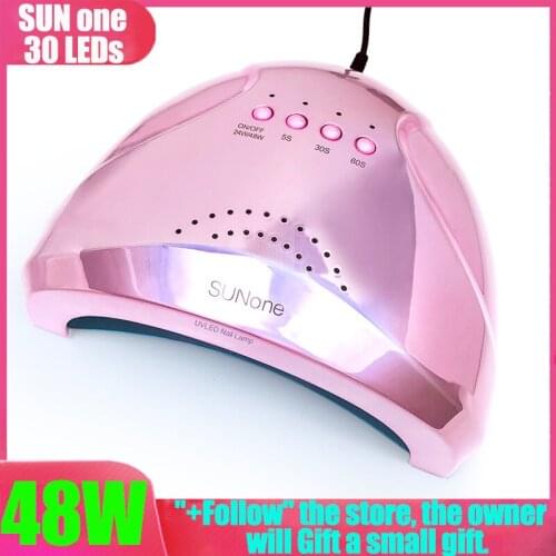 48W SUN Colorful One LED Lamp Manicure Nail Dryer for Curing UV Gel Varnish Nail Tools With Sensor LCD Display