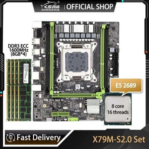 With LGA2011 Combos CPU Xeon E5 2689 4pcs x 8GB X79 X79M-S2.0 Motherboard Memory DDR3 ECC RAM 1600Mhz