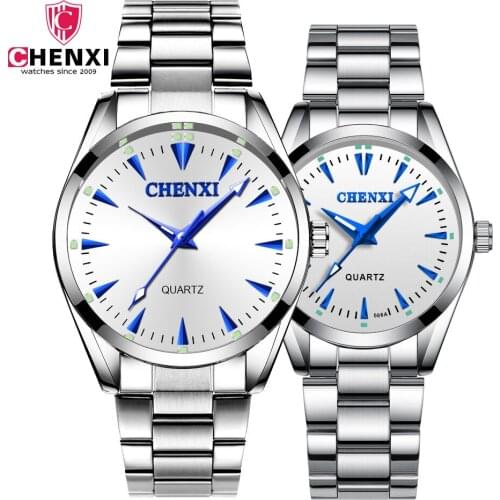 CHENXI 2021 Fashion Couple Stainless Steel Simple Watch Casual Women And Men Luxury Quartz Waterproof Wristwatch Clock