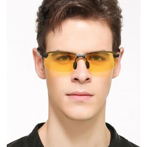 BANSTONE Polarized Sunglasses Men Metal Frame Night Vision Goggles Night Drivers Glasses Brand Designer Male Sun Glasses