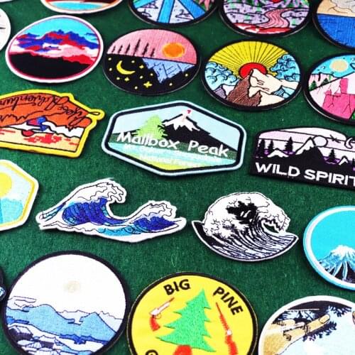 Diy Wilderness Patches Embroidery Patch For Clothing Iron On Patches On Clothes Sewing Stickers Applique Patch Jacket Badges