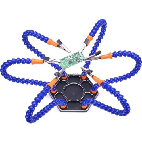 New Third Hand Six Arm Soldering Station With Swiveling Alligator Clip For RC Model parts Accessories