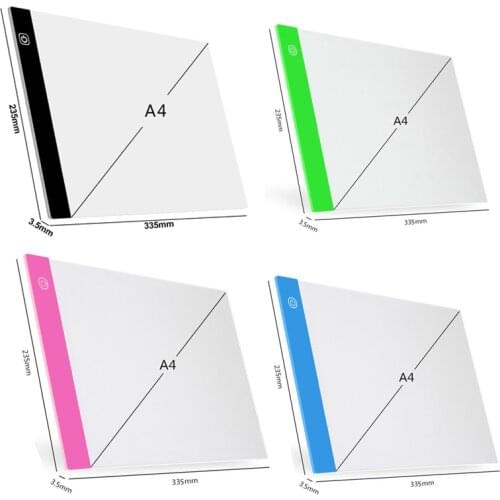 New 4Color A4 LED Light Pad Board For 5d Diamond Painting Tracing Copy Board with 3 Level Brightness USB Powered Drawing Tablet