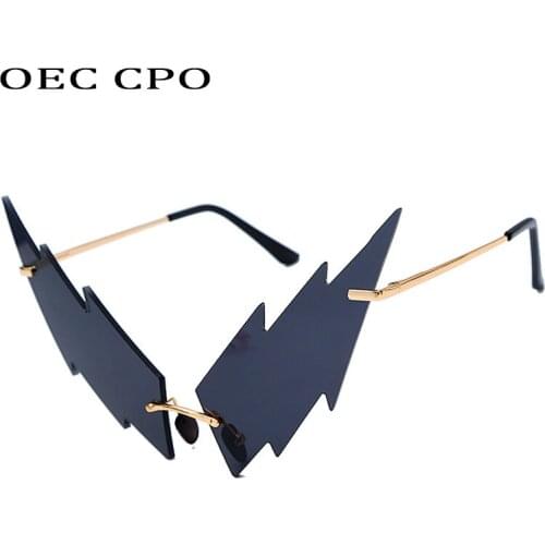 OEC CPO Cat eye Fashion Sunglasses Women Oversize Colorful Mirror Sun Glasses Men Trend Eyewear UV400Oculos De Sol Feminino O561