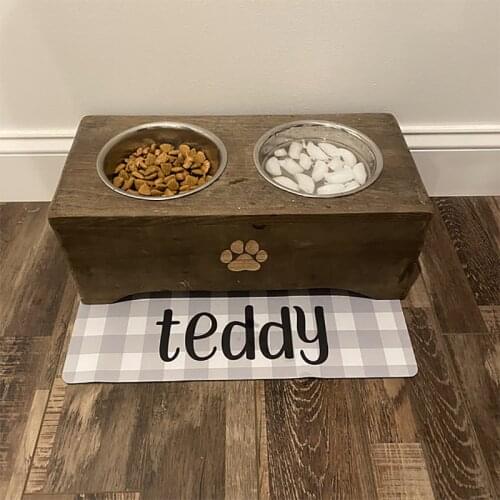 Personalized Pet Bowl Mat Waterproof Dog Placemat Cat Placemat Pet Placemat Custom Name Pet Drinking Feeding Placemat Easy Clean