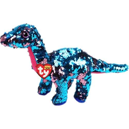 Ty Flippables 6" 15cm Big Eyes Space X Dinosaur Reversible Sequin Glittering Limited Collection Plush Doll Toy Birthday Kid Gift