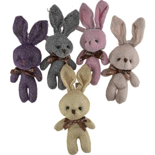 Silver Silk Wish Rabbit Plush Pendant Doll Valentines Daybag Accessories Wedding Birthday Gift Present 25-36m Girl Cheaper Toys