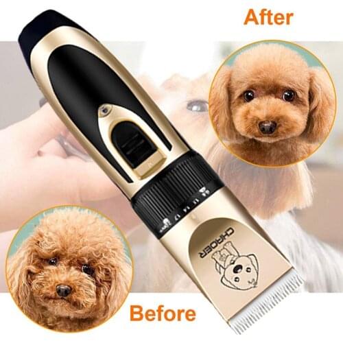 Professional Pet Dog Hair Trimmer Animal Grooming Clippers Cutter Machine Shaver Adjustable Blade USB Rechargeable Cat Clipper