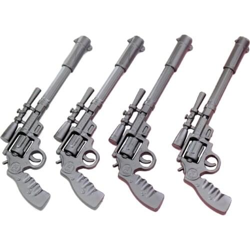 Korea Creative Pistol Modeling Medium Oil Ballpoint Pen Writing Stationery Blue Refill Office School Ballpen 4pcs