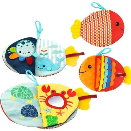 Creative Small Fish Cloth Book Cartoon Sea Animals Baby Early Education Gift for Interactive Babies Stroller Toys