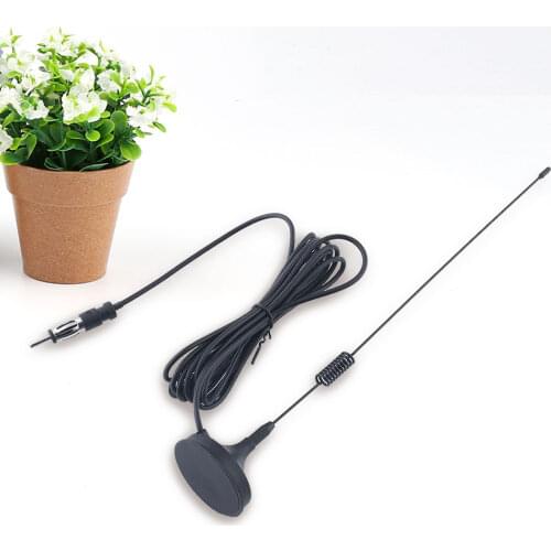 Vehemo Magnetic Base Car Antenna Wireless Radioantenna Am/Fm Aerial for Ground Wave Digital Reception Radio Antenna Black Auto