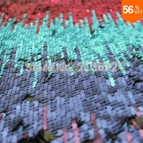 PQYY47 Sequins embroidery water-soluble lace fabric cloth high-end color gradient encryption wedding dress material tecido tela