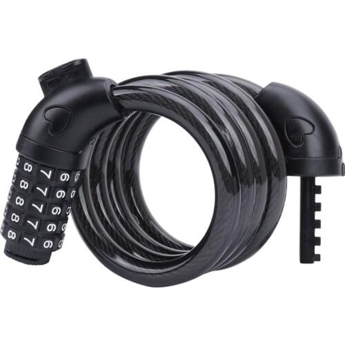 Bicycle Lock 0.6m-1.8m Security Code Lock Mountain Bike Cycling 4-5 Digit Password Combination Steel Cable Locks Anti Theft