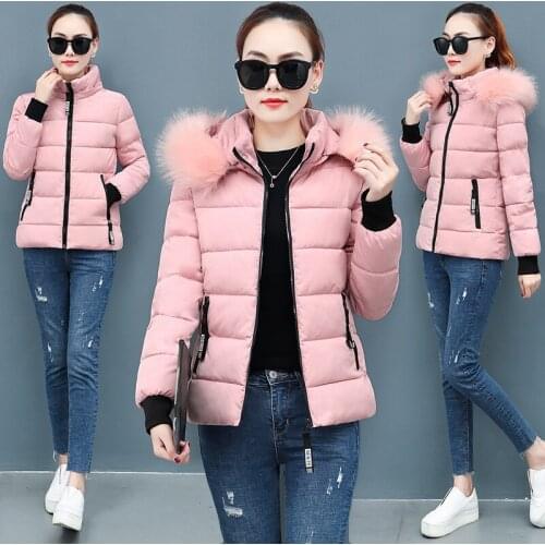 Winter Jacket Women Hooded Fur Collar Parkas Short Jacket Womens Winter Jackets And Coats Parkas Women Plus Sizes Women Jackets
