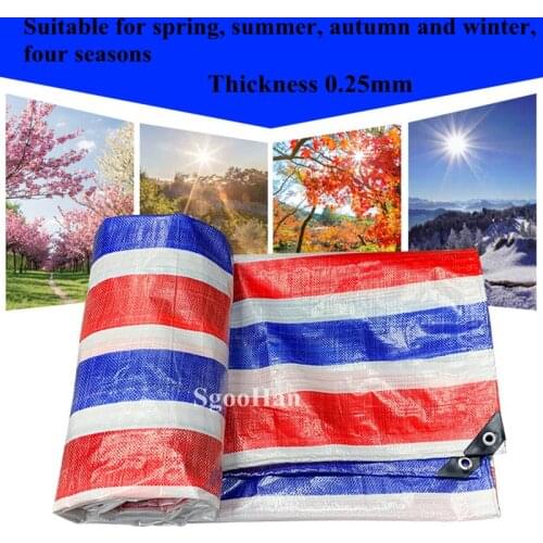 0.25mm PE Tarpaulin Rainproof Cloth Sun Shade Awning Boat Car Truck Canopy Tarp Ground Sheet Camping Waterproof Cloth 3-Colors