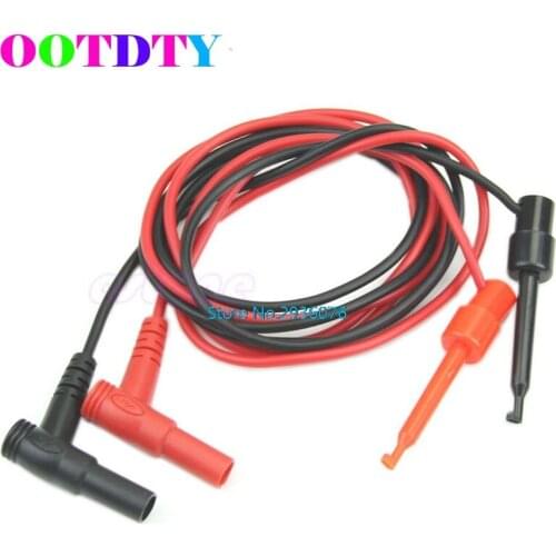 OOTDTY 1Pair Banana Plug To Test Hook Clip Probe Cable For Multimeter Test Equipmentfor Home Tool APR15_35