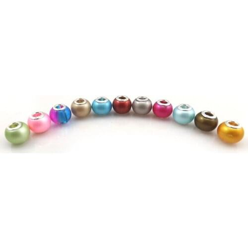 100pcs European Imitation Pearl Beads Big Hole Loose Beads For Bracelet DIY